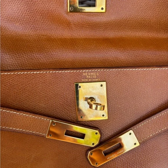 Authentic HERMES vintage KELLY 28 gold Courchevel Circa 1963 🦄 - Picture 14 of 16